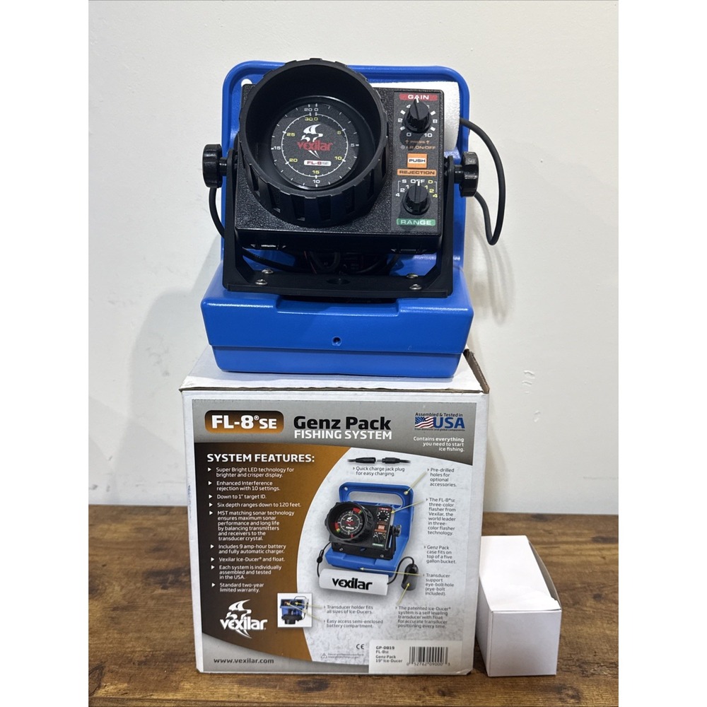 NEW Vexilar GP0819 FL-8SE Genz Pack w/19-Degree Ice-Ducer fishing Flasher Sonar
